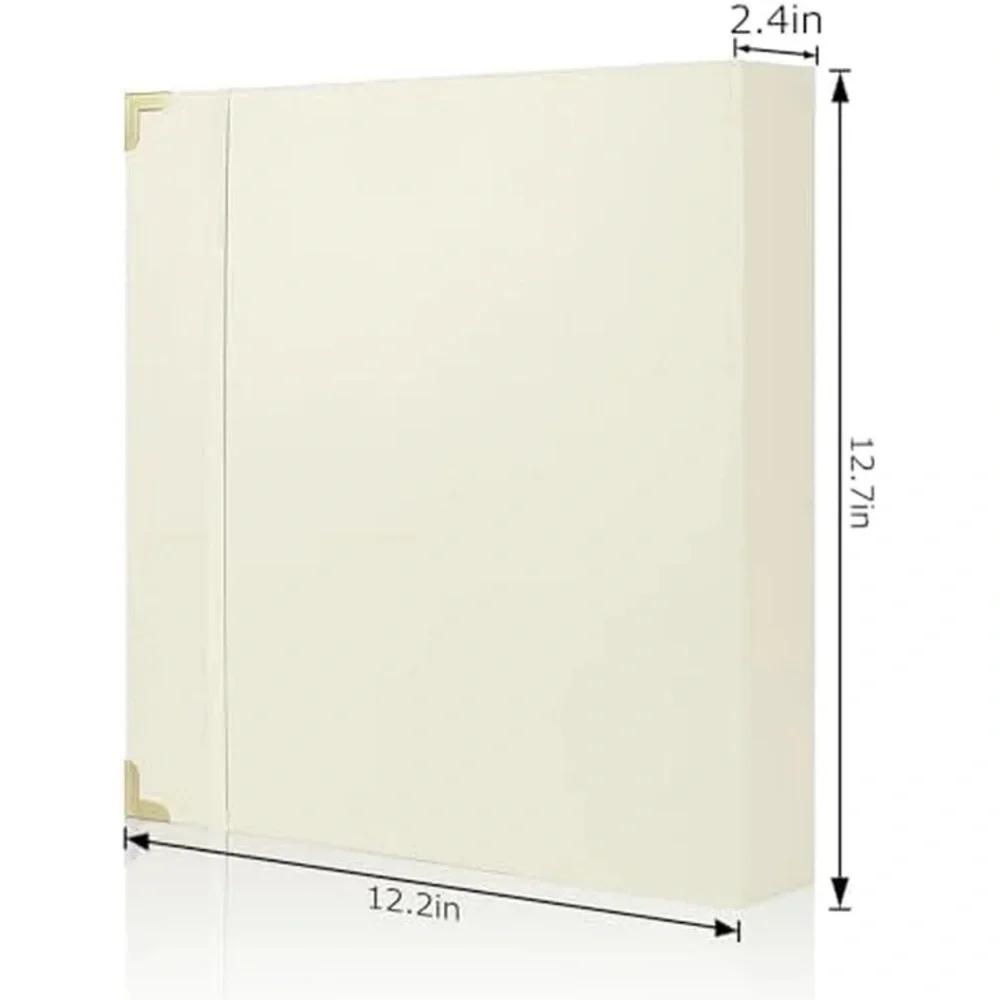 Cream Accordion File Organizer Binder with Corner Protectors